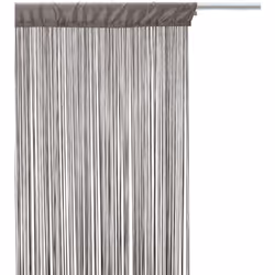 FICHE TECHNIQUE - Rideau fil en polyester. CARACTERISTIQUES TECHNIQUES - Dimensions : L. 200 x P. 90 cm.