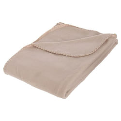 Plaid polaire - ATMOSPHERA - 125 x 150 cm - 100% polyester - Couleur beige - Rectangulaire