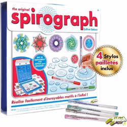 Splash-Toys Spirograph Deluxe Kit + Palette Stylo Neon & Glitter, 8 an(s), Plastique, Papier, Multicolore