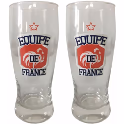Coffret de 2 verres FFF En verre Dim : 16 x 6.5 cm