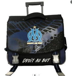 Cartable à roulettes 41 cm noir et bleu OM