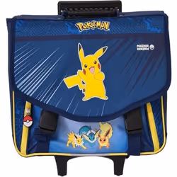 Cartable Scolaire à roulettes - Pokemon - Serigraphie - Bleu - Enfant - Mixte
