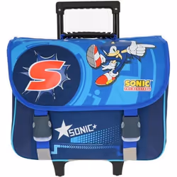 Grand cartable a roulettes sonic pour le primaire 41cm