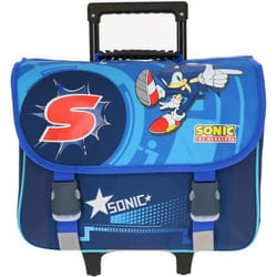 Grand cartable a roulettes sonic pour le primaire 41cm