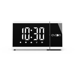 Réveil projecteur - EVOOM - EV304588 - Blanc - Radio FM - 2 alarmes - Projection de lheure