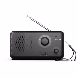 Radio analogique - EVOOM - DIYA - Noir - FM - Piles - Horloge intégrée - Rétroéclairé