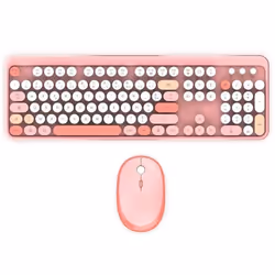 Combo sans fil clavier + souris - MOBILITY LAB - Pure Color - Rose - Design ergonomique - Frappe discrete