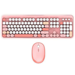 Combo sans fil clavier + souris - MOBILITY LAB - Pure Color - Rose - Design ergonomique - Frappe discrete