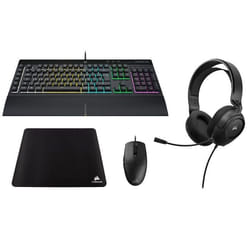 Ensemble Clavier souris tapis de souris et casque Corsair HS35 V2 Stereo + K55 PRO + M55-WIRED + MM250 XL
