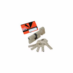 Cylindre laiton nickelé 16 pistons Haute sécurité 16 pistons sur 3 axes Clé réversible Pistons et goupilles renforcés anti-pe ...