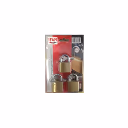 3 cadenas série E-30 s'ouvrant avec la même clé. 3 clés laiton chromé. Corps 30 mm Diam anse: 5 mm Corps monobloc laiton d'ex ...