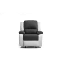 Les Tendances - relaxxo - Fauteuil de relaxation en simili leo - Blanc/Gris