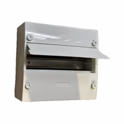 Coffret de distribution 1x13M plastique blanc avec volet obturateur intégré, livré avec 3 borniers de répartition 6 entrées ( ...