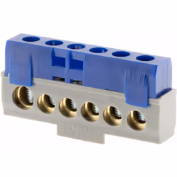 Description générale Bornier phase de couleur bleue avec 6 connexions, indispensable pour toutes vos installations électrique ...