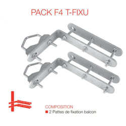 Telefunken - Pack de fixation pour antenne parabole sur balcon acier galvanisé pack F4