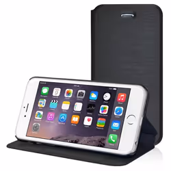 Etui Housse Coque Portefeuille Cuir pour Apple iPhone 6 Noir iBroz ®