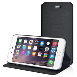 Etui Housse Coque Portefeuille Cuir pour Apple iPhone 6 Noir iBroz ®