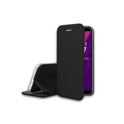 Etui Folio Cover - IBROZ - Huawei Y7 2018 - Cuir noir - Coque rigide - Rabat avec logement carte