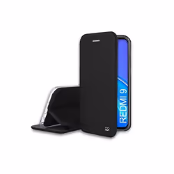 Etui en cuir noir IBROZ pour Xiaomi Redmi 9 avec verre trempé 9H et position stand