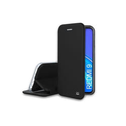 Etui en cuir noir IBROZ pour Xiaomi Redmi 9 avec verre trempé 9H et position stand