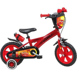 Vélo enfant 12 CARS / DISNEY avec 1 frein - plaque avant bidon et porte bidon + 2 stabilisateur amovibles.