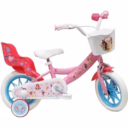 Vélo enfant 12 PRINCESS / DISNEY Pour enfant < 90 cm équipé de 1 Frein panier avant porte poupée et stabilisateurs amovibles