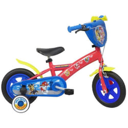 Vélo 10 enfant PatPatrouille avec plaque avant décorative garde-boues carter roues à bâtons & 2 stabilisateurs amovibles !