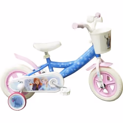 Vélo enfant 10 Fille Reine des Neiges / Frozen 2 stabilisateurs amovibles garde boues et panier avant !