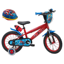 Vélo enfant 14 Garçon SPIDERMAN pour enfant 90 cm à 105 cm équipé de 2 freins plaque avant bidon arrière avec Casque !