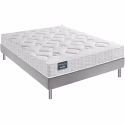 Ensemble Dunlopillo couchage latex Aérial® 21 cm LILAS matelas sommier pieds 140x200