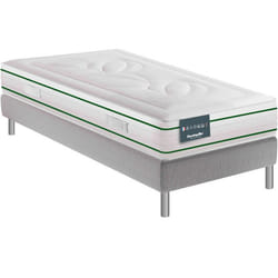 Ensemble Dunlopillo 100% latex naturel 7 zones 22cm HORTENSE matelas sommier pieds 90x200
