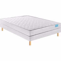 Ensemble Merinos matelas ressorts ensachés Natty sommier Twist et pieds 140x190