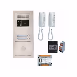 Descriptif : Pack audio GTBA2E avec 2 boutons et 2 postes GT1D préprogrammés, platine de rue encastrée Avantage : Dispose 1 p ...