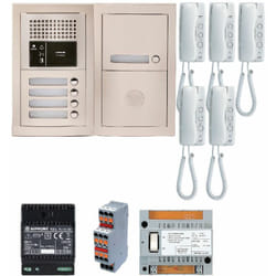 Pack audio GTBA5E avec 5 boutons et 5 postes GT1D préprogrammés, platine, de rue encastrée Aiphone