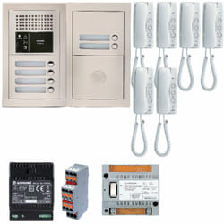 Aiphone - Pack audio GTBA6E avec 6 boutons et 6 postes GT1D préprogrammés, platine, de rue encastrée