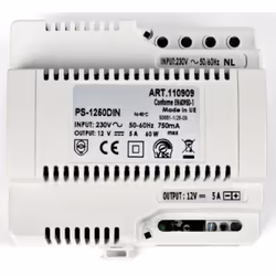 alimentation modulaire - 12 volts dc ( continu ) - 5 ampères - 6 modules - aiphone ps1250din