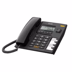 Alcatel T56, Téléphone analogique, Combiné filaire, Haut-parleur, Identification de l'appelant, Noir
