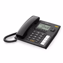 Alcatel T76, Téléphone DECT, Combiné filaire, Haut-parleur, 18 entrées, Identification de l'appelant, Noir