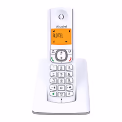 Alcatel F530, Téléphone DECT, Combiné sans fil, Haut-parleur, 50 entrées, Identification de l'appelant, Gris, Blanc