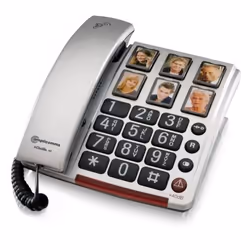 amplicomms BigTel 40 Plus, Téléphone analogique, Combiné filaire, Noir, Gris