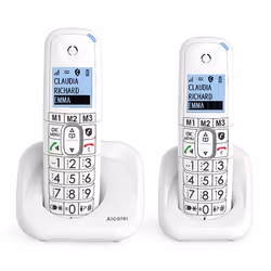 Alcatel XL785 DUO, Téléphone analog/dect, Combiné sans fil, Haut-parleur, 100 entrées, Identification de l'appelant, Blanc