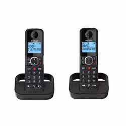 Alcatel F860 DUO EU, Téléphone DECT, Combiné sans fil, Haut-parleur, Identification de l'appelant, Noir