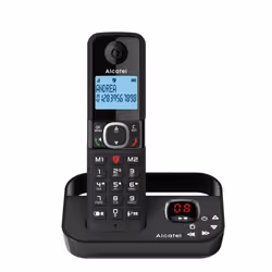 Alcatel F860, Téléphone DECT, Combiné sans fil, Haut-parleur, 100 entrées, Identification de l'appelant, Noir