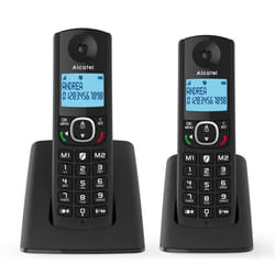 Alcatel F530 Duo telephone sans fil avec 2 combines blocage dappels mains libres et deux memoires directes Noir