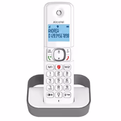 Alcatel F860, Téléphone DECT, Combiné sans fil, Haut-parleur, 100 entrées, Identification de l'appelant, Gris