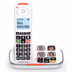 SwissVoice Xtra 2355, Téléphone DECT, Combiné sans fil, 100 entrées, Identification de l'appelant, Blanc