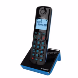 Alcatel S280 SOLO BLUE, Téléphone DECT, Combiné sans fil, Haut-parleur, 50 entrées, Identification de l'appelant, Noir, Bleu