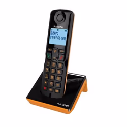 Alcatel S280, Téléphone DECT, Combiné sans fil, Haut-parleur, 50 entrées, Identification de l'appelant, Noir, Orange