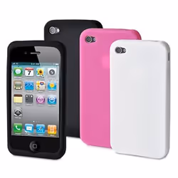 MUVIT Coques - 3 pièces : Rose Blanc Noir - Silicone - Pour Apple Iphone 5 5s 5se +