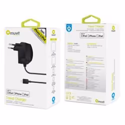 Muvit MUACC0085 chargeur d'appareils mobiles Téléphone portable, MP4, Tablette Noir Secteur Intérieure